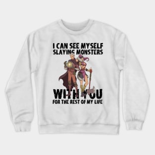 Roleplaying RPG Couple Gift Valentines Day Barbarian Wizard Crewneck Sweatshirt